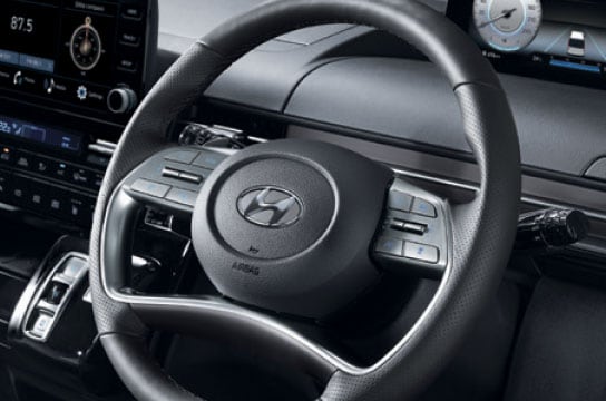 Semi-Punched Leather-Wrapped Steering Wheel